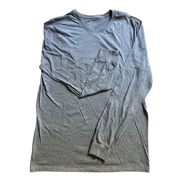 NIKE Long sleeve t-shirt Grey solid color Men size Medium - Picture 11 of 15